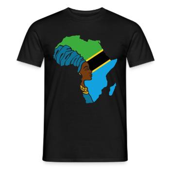 Tansania Tansanische Flagge Afrika Ethnic Souvenir - Männer T-Shirt - Schwarz - Vorne - AI Model Male 178 light (178cm)