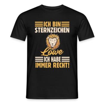 Sternzeichen Löwe - Männer T-Shirt - Schwarz - Vorne - AI Model Male 178 light (178cm)