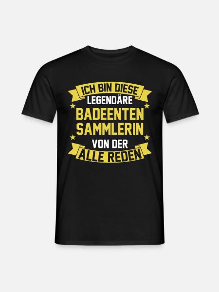Ente Quitscheente Badeenten - Männer T-Shirt - Schwarz
