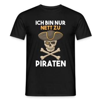Pirat Piraten - Männer T-Shirt - Schwarz - Vorne - AI Model Male 178 light (178cm)