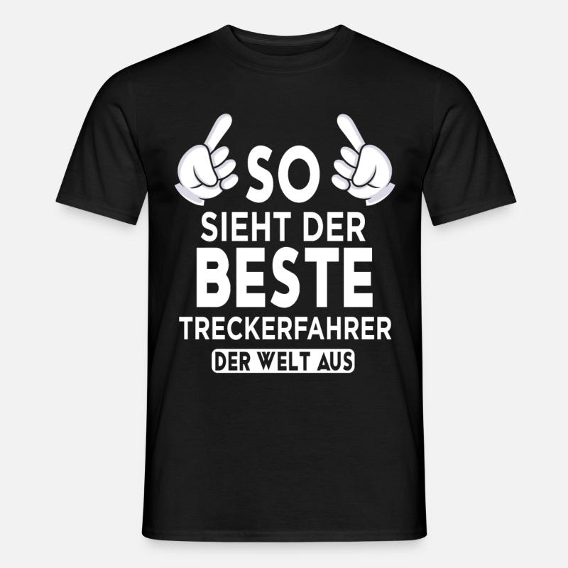 Treckerfahrer Spruch - Männer T-Shirt - Schwarz