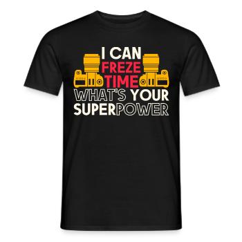 Photographer Photography Photographer Camera Photographer - Men's T-Shirt - black - Front - AI Model Male 178 light (178cm)