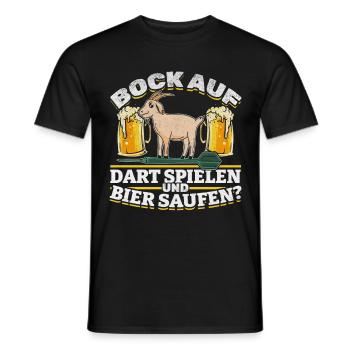 Bock Auf Dart Spielen Und Bier Saufen Darten Dart - Männer T-Shirt - Schwarz - Vorne - AI Model Male 178 light (178cm)