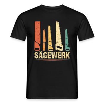 Sägewerk sägen Vintage Retro Säge - Männer T-Shirt - Schwarz - Vorne - AI Model Male 178 light (178cm)