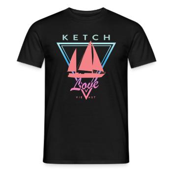Vintage Ketch Love - Männer T-Shirt - Schwarz - Vorne - AI Model Male 178 light (178cm)