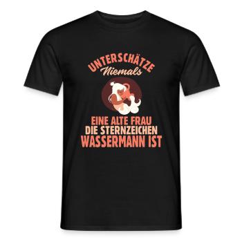 Sternzeichen Wassermann - Männer T-Shirt - Schwarz - Vorne - AI Model Male 178 light (178cm)