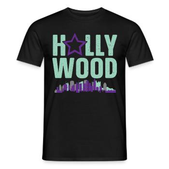 Hollywood America USA Vacation Travel Tourist - Men's T-Shirt - black - Front - AI Model Male 178 light (178cm)