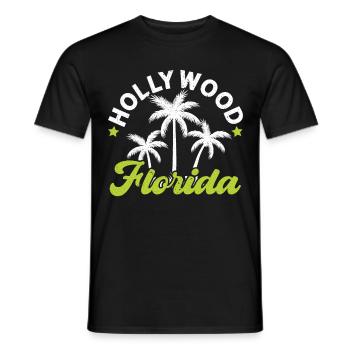 Hollywood Floride États-Unis Voyage de vacances - T-shirt homme - noir - Devant - AI Model Male 178 light (178cm)