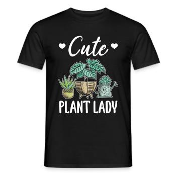 Cute Plant Lady Gardening Plant Lover Plants - Men's T-Shirt - black - Front - AI Model Male 178 light (178cm)