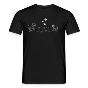 Cow Heartbeat Cow Farmer Heartbeat Farm Milk - Men's T-Shirt - black - Front - AI Model Male 178 light (178cm)