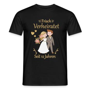 12 Jahre Verheiratet Nickelhochzeit Geschenk - Männer T-Shirt - Schwarz - Vorne - AI Model Male 178 light (178cm)
