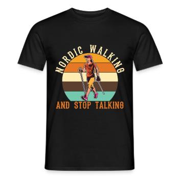 Nordic Walking Nordic Walker Walking Poles - Men's T-Shirt - black - Front - AI Model Male 178 light (178cm)