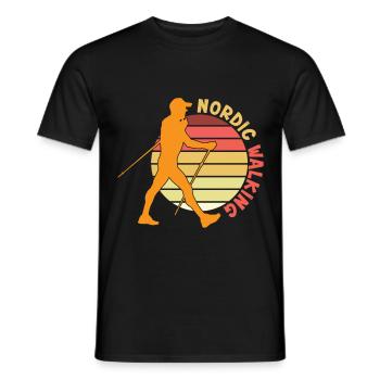 Nordic Walking Nordic Walker Walking Poles - Men's T-Shirt - black - Front - AI Model Male 178 light (178cm)