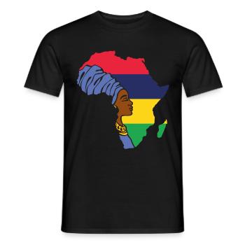 Mauritius Flag Flag Africa Ethnic Souvenir - Men's T-Shirt - black - Front - AI Model Male 178 light (178cm)