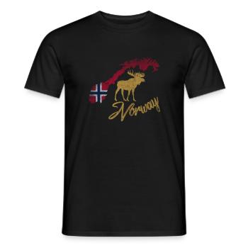 Norvège Norwegen - T-shirt homme - noir - Devant - AI Model Male 178 light (178cm)