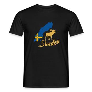 Sweden Schweden - Männer T-Shirt - Schwarz - Vorne - AI Model Male 178 light (178cm)