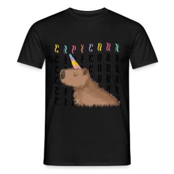 Capybara Capycorn Unicorn Rodent Poison - Men's T-Shirt - black - Front - AI Model Male 178 light (178cm)