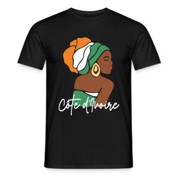 Côte d'Ivoire Elfenbeinküste Flagge Fahne Afrika - Männer T-Shirt - Schwarz - Vorne - AI Model Male 178 light (178cm)