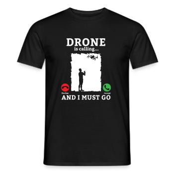 Drone Drone Drone Pilote Quadcopter - T-shirt homme - noir - Devant - AI Model Male 178 light (178cm)