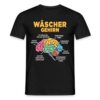 Wäscher - Männer T-Shirt - Schwarz - Vorne - AI Model Male 178 light (178cm)
