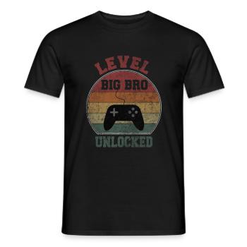 Level big Bro unlocked - Men's T-Shirt - black - Front - AI Model Male 178 light (178cm)