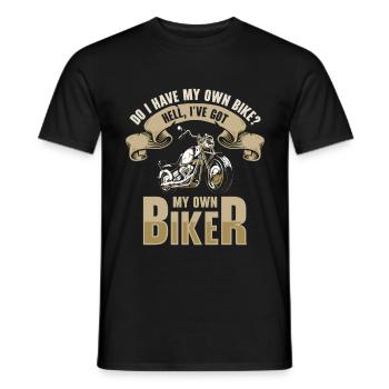 Biker Motorradfahrer Chopper Motorrad Rocker Moped - Männer T-Shirt - Schwarz - Vorne - AI Model Male 178 light (178cm)