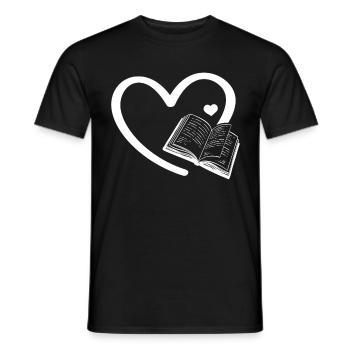 Livre Cœurs Rat de bibliothèque Lecture de livre Livre Amoureux Livre Livre - T-shirt homme - noir - Devant - AI Model Male 178 light (178cm)
