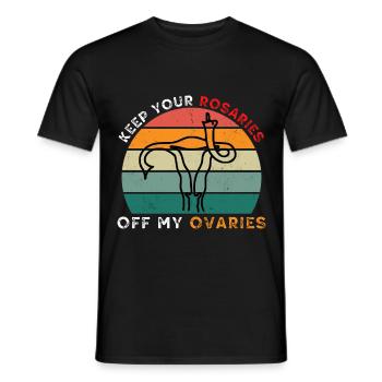 Gardez vos chapelets hors de mes ovaires - Pro Choice - T-shirt homme - noir - Devant - AI Model Male 178 light (178cm)