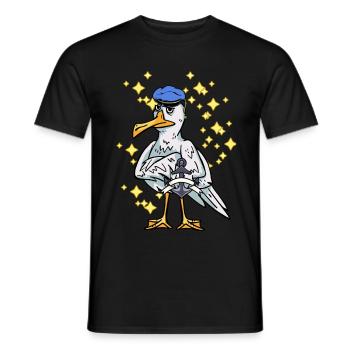Seagull Sailor Sailor Maritim Anchor Ahoi Capitaine - T-shirt homme - noir - Devant - AI Model Male 178 light (178cm)