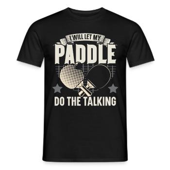 Je laisse parler ma raquette tennis de table - T-shirt homme - noir - Devant - AI Model Male 178 light (178cm)