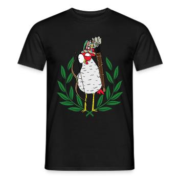 Huhn Krieger Hippie Hühner Pfeil - Männer T-Shirt - Schwarz - Vorne - AI Model Male 178 light (178cm)