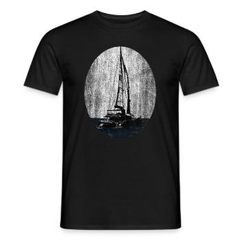 Catamaran Sailor Sailing Ship - Men's T-Shirt - black - Front - AI Model Male 178 light (178cm)
