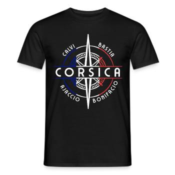 Corsica - Men's T-Shirt - black - Front - AI Model Male 178 light (178cm)