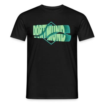 Dortmund Deutschland Stadt 3D Schrift Skyline - Männer T-Shirt - Schwarz - Vorne - AI Model Male 178 light (178cm)