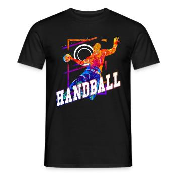 Handball Handball Player Handball Player Vintage Retro - T-shirt homme - noir - Devant - AI Model Male 178 light (178cm)