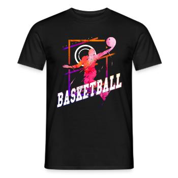 Basketball Basketballspieler Spieler Vintage Bunt - Männer T-Shirt - Schwarz - Vorne - AI Model Male 178 light (178cm)