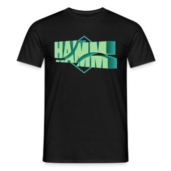 Hamm Deutschland Stadt 3D Schrift Skyline - Männer T-Shirt - Schwarz - Vorne - AI Model Male 178 light (178cm)
