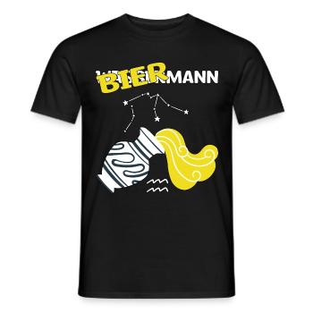 Sternzeichen Wassermann Aquarius Bier Geschenk - Männer T-Shirt - Schwarz - Vorne - AI Model Male 178 light (178cm)