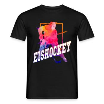 Eishockey Eishockeyspieler Spieler Vintage Retro - Männer T-Shirt - Schwarz - Vorne - AI Model Male 178 light (178cm)