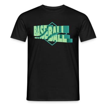 Baseball 3D Schrift Baseballer Spieler Fan Sport - Männer T-Shirt - Schwarz - Vorne - AI Model Male 178 light (178cm)
