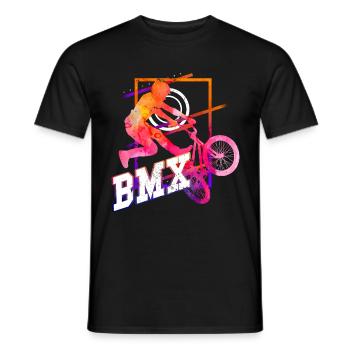 BMX Bike Biker Stunt Trick Freestyle Sport - Men's T-Shirt - black - Front - AI Model Male 178 light (178cm)