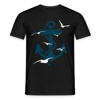 Möwen Traum vom Fliegen - Anker Geschenk - Männer T-Shirt - Schwarz - Vorne - AI Model Male 178 light (178cm)