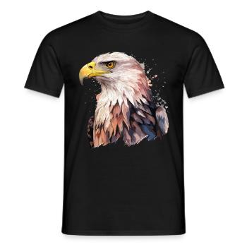 Eagle Head Bird of Prey Bird Animal Nature - Men's T-Shirt - black - Front - AI Model Male 178 light (178cm)