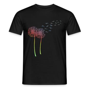 Pusteblume Segelflieger Löwenzahn Segelflug - Männer T-Shirt - Schwarz - Vorne - AI Model Male 178 light (178cm)