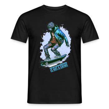 Cool Skater Skateboarding is not a Crime - Men's T-Shirt - black - Front - AI Model Male 178 light (178cm)