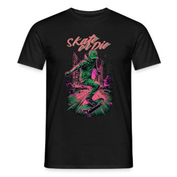 Skateboarder Skateboard Skate Skater - Männer T-Shirt - Schwarz - Vorne - AI Model Male 178 light (178cm)
