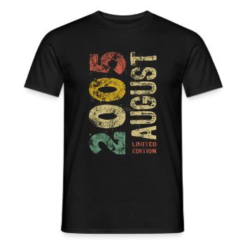 Limited Edition August 2005 Geburtstag - Geschenk - Männer T-Shirt - Schwarz - Vorne - AI Model Male 178 light (178cm)