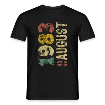 Limited Edition August 1993 Birthday - Gift - Men's T-Shirt - black - Front - AI Model Male 178 light (178cm)