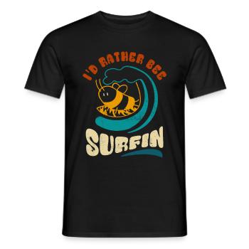 I'd rather bee surfin - Sticker - Men's T-Shirt - black - Front - AI Model Male 178 light (178cm)