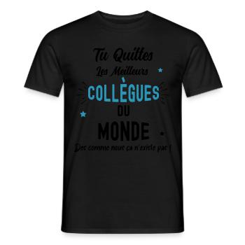 Quitter Les meilleurs Collègue Cadeau Retraite - T-shirt homme - noir - Devant - AI Model Male 178 light (178cm)